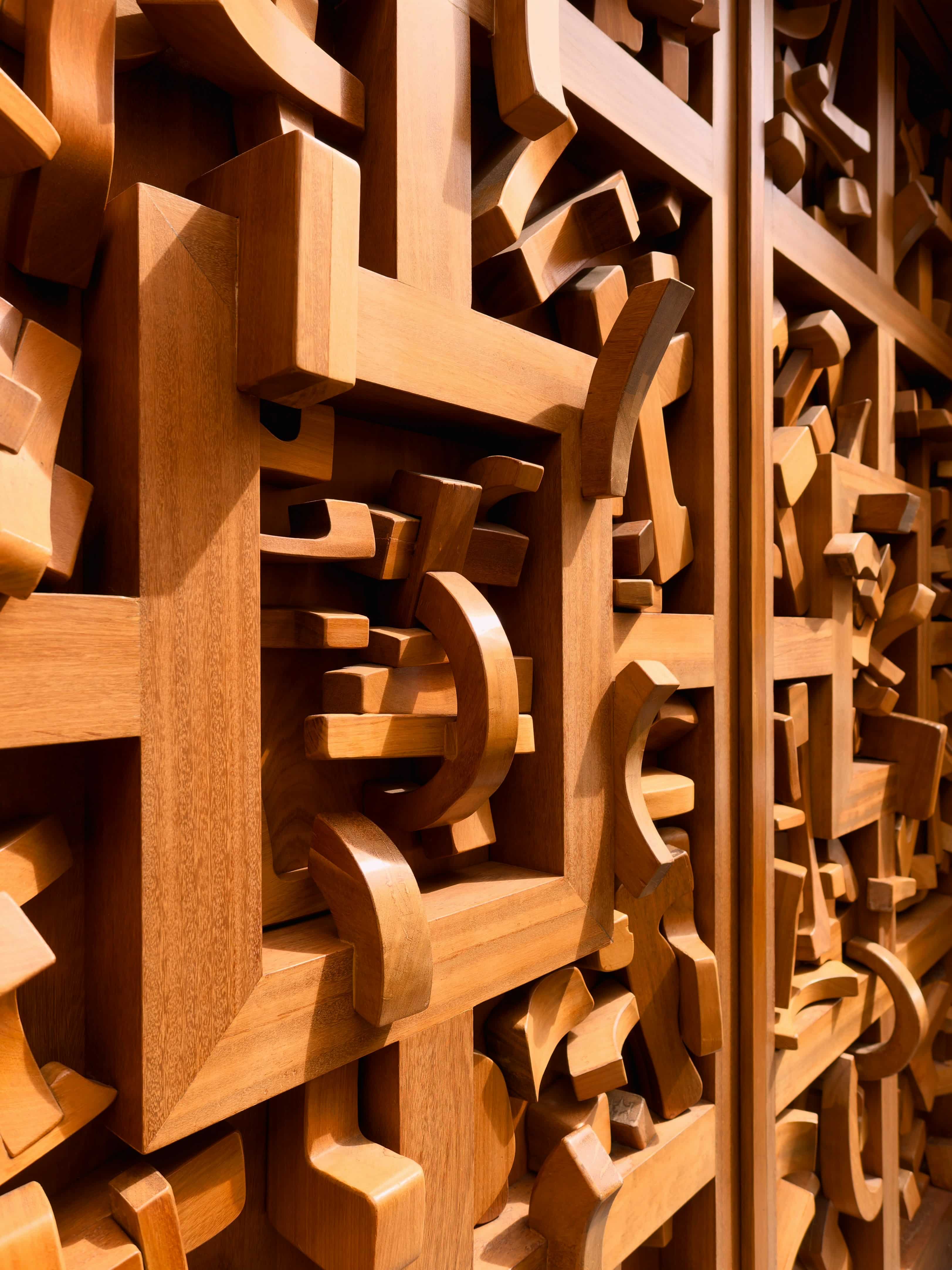 Carved wall art panel