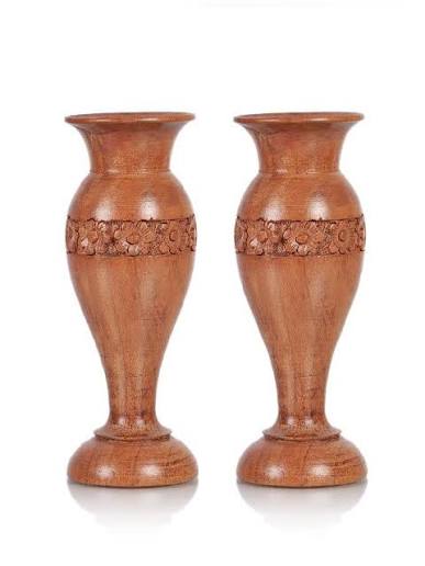 Carved Wooden Vase