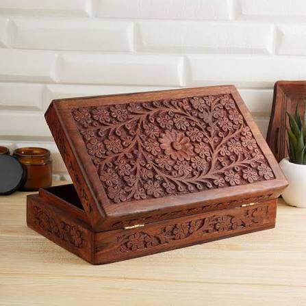 Handcarved Wooden Box