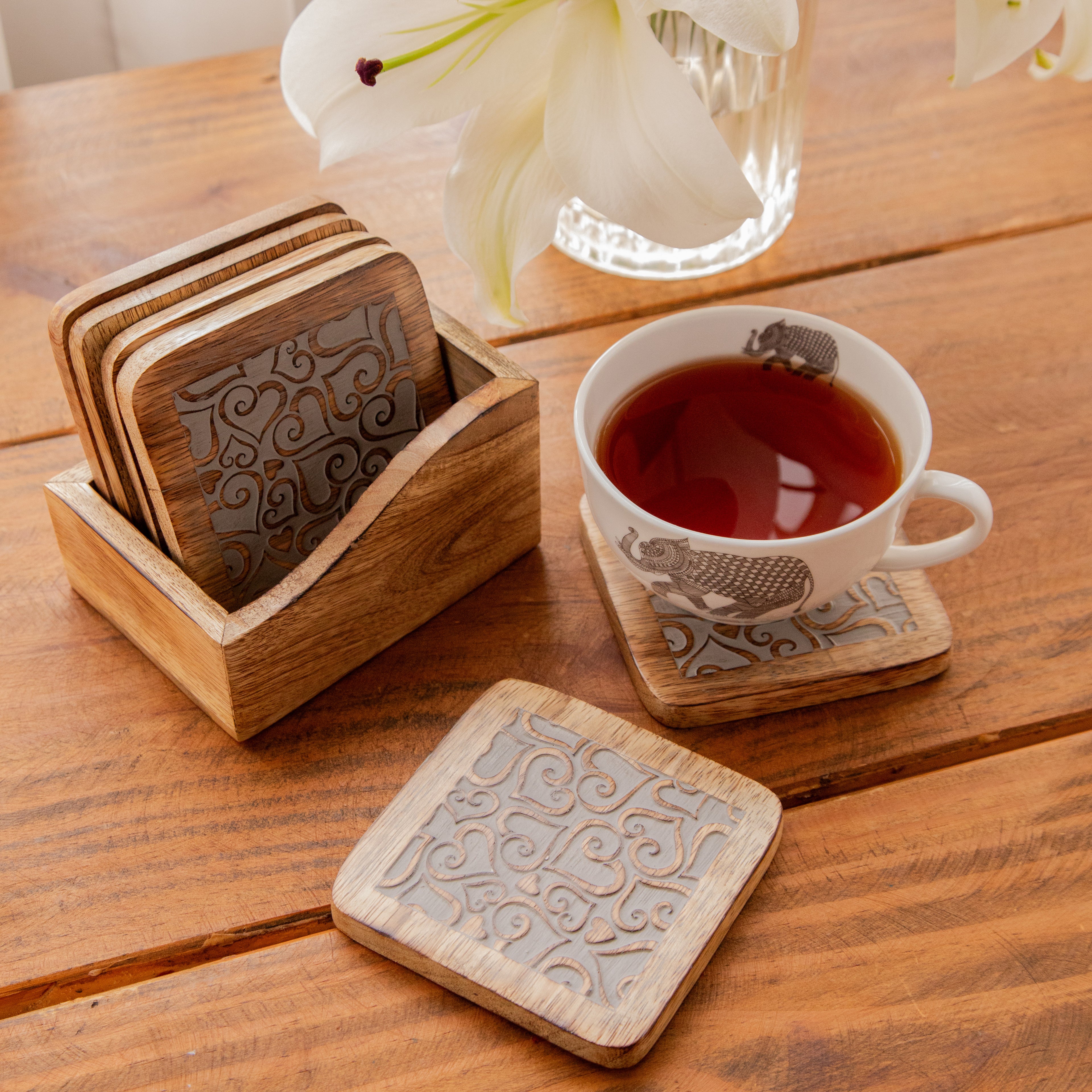 Wooden Coaster Set