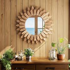 Sunburst Wooden Mirror